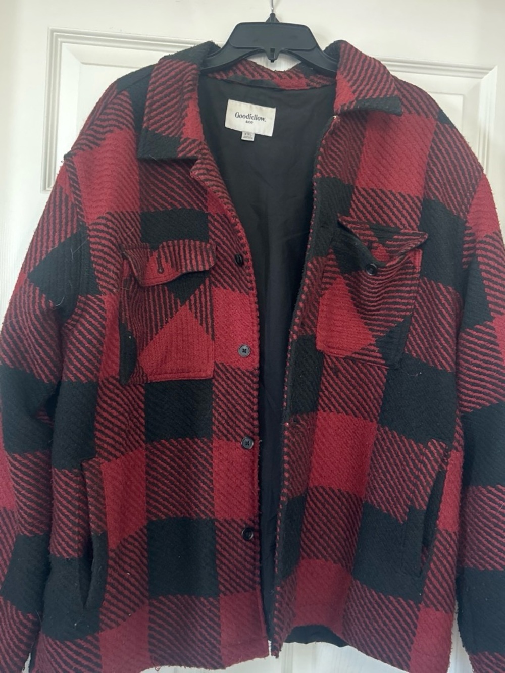 Goodfellow & Co Red and Black Plaid Button-Up Shacket